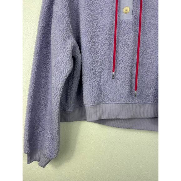 Anthropologie Porridge NWT Sherpa Teddy Hoodie Purple Sz Large - Picture 3 of 8